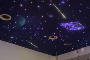 喷绘七彩闪烁+流星+星球